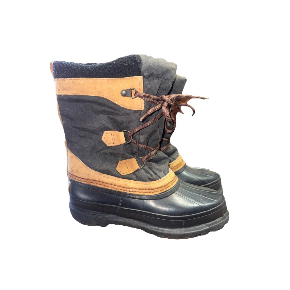 SOREL EDDIE BAUER Boots Womens Sz 9 Winter Snow Rain Brown Felt Lined‎ INSULATED